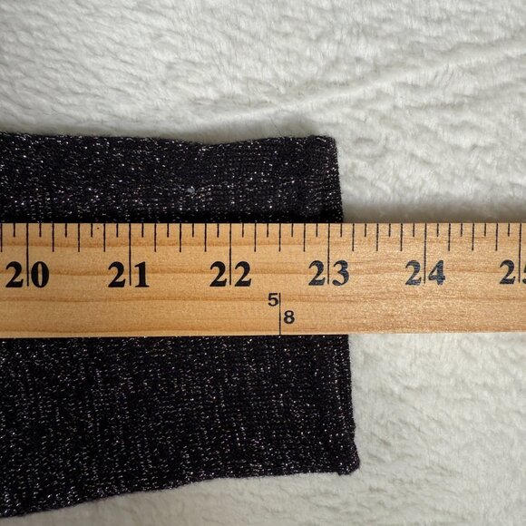 Michael Kors Metallic Shimmering Silver Long Sleeve Knit Top Size S - Picture 6 of 8